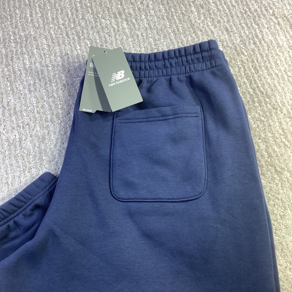 New Balance Chenille Cuffed Joggers Sweatpants Navy Blue Relaxed Fit Size XL NWT